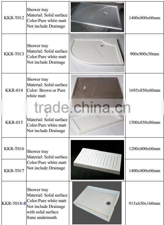 China acrylic artificial stone curved shower base