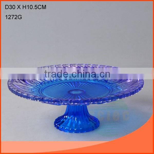 L19.7CM BEAUTIFUL SQUARE BLUE GLASS FOOD HOLDER ON SALE
