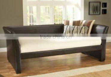 Upholstered Leather Daybed with Trundle