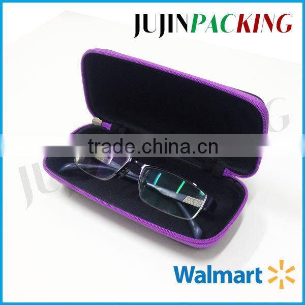 Black PU surface zipper closure eva eyewear case