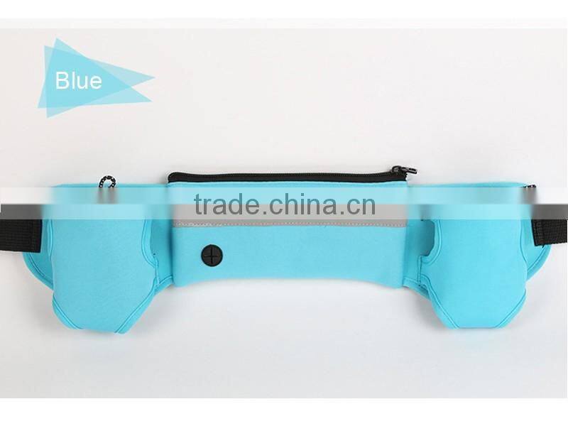 Waterproof neoprene running waist bag, outdoor fitness elastic sports running belt, elastic spandex money belt