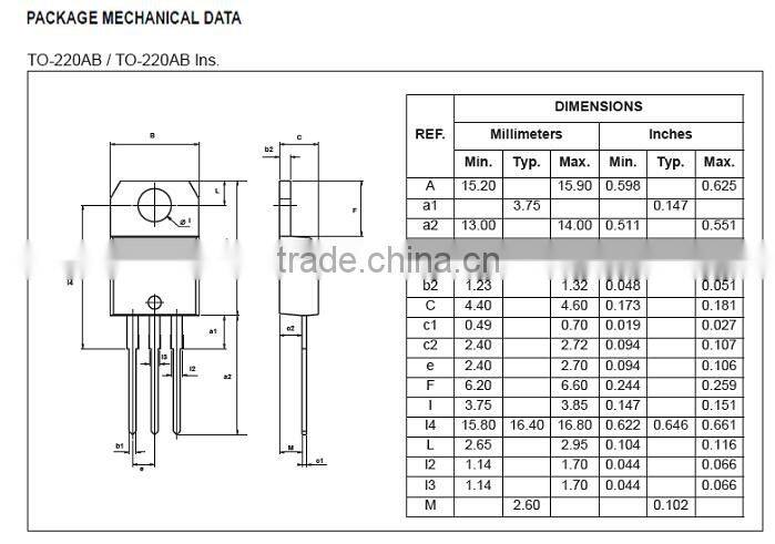 TO-220 triac BTA25