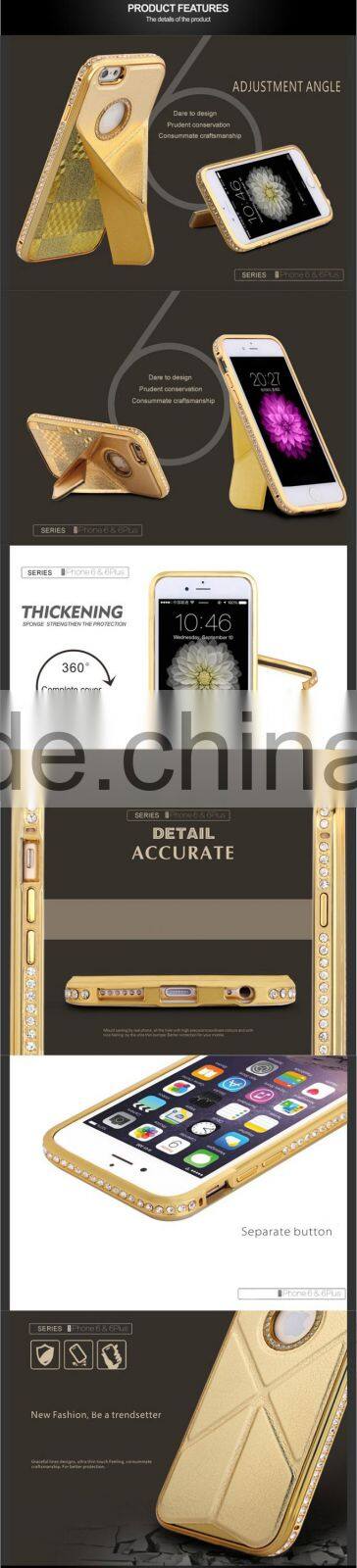 Wholesale For ip6s Leather Material Mobile Phone Stand Back Cases