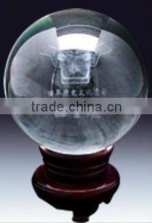 Crystal 2D laser head cake engraving Accept with new designs