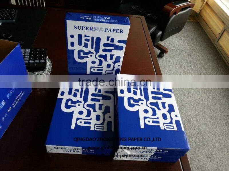 High quality100% virgin wooden pulp a4 white 80g copy paper- papers