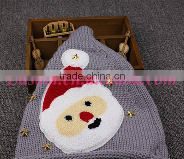 2015 New design santa design wool knitted cute winter christmas hat