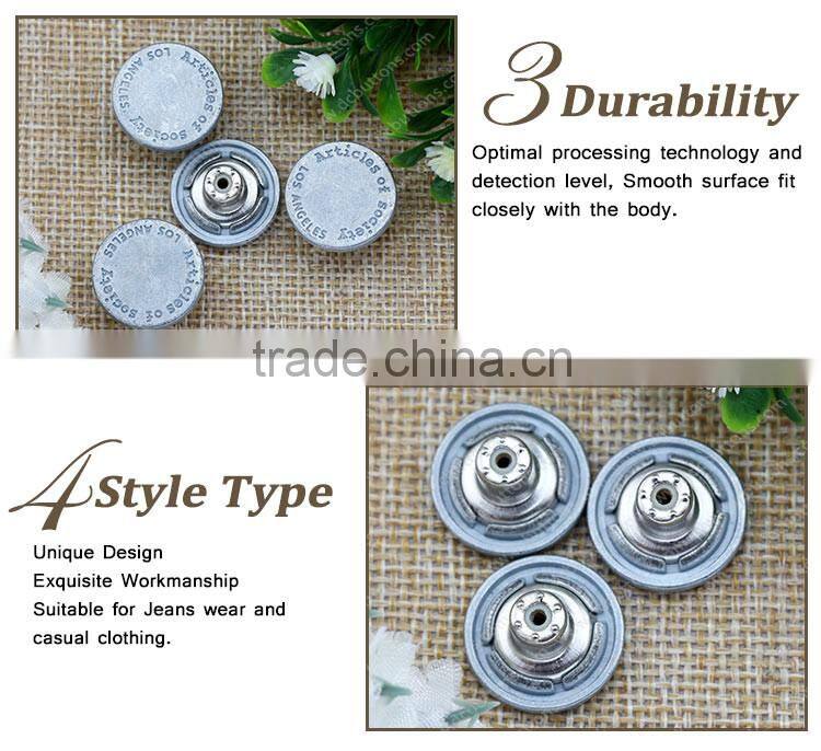 Hot Selling Custom Decorative Made Clothing Buttons for Jeans Wear