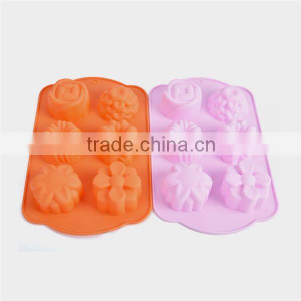 Silicon flower shapes lotus cake mold