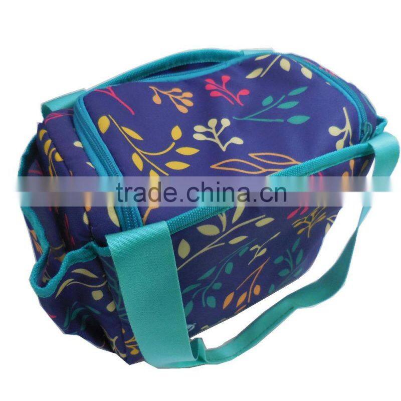 colorful eco-friendly nylon material insulated lunch cooler tote bag/picnic bag with handle/lanyard/strap, ladies handbag
