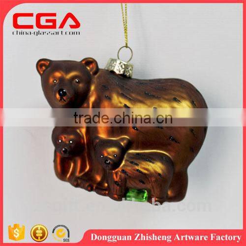 Lovely glass animal design for christmas tree decorations,small hanging christmas baubles wholesale