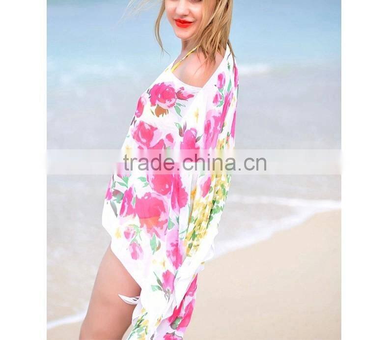 Beach Coverup Women's bikini Sarong with flower print