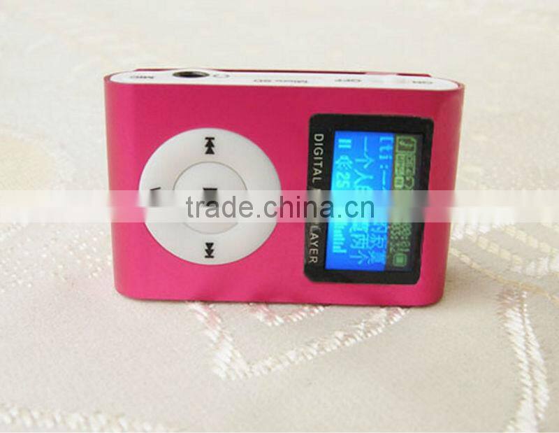 Popular digital mp3 player manual fm with screen for promotional gifts