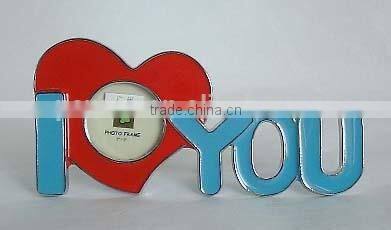 lovely I LOVE YOU metal pewter zinc alloy home decorative photo frame