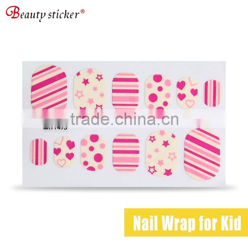 Pink Rose Full Children Nail Stickers