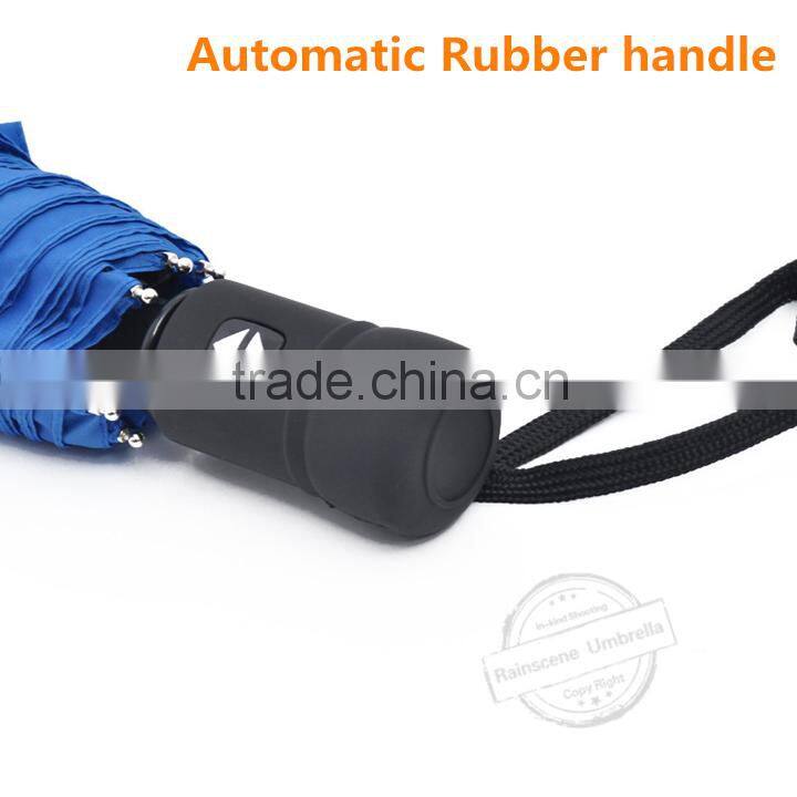 Inventory 23 inch*8k 3 folding automatic rain umbrella