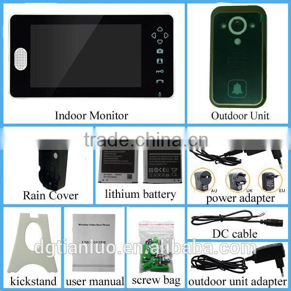 Night Vision Apartment Building Wireless Security System Monitor and Camera