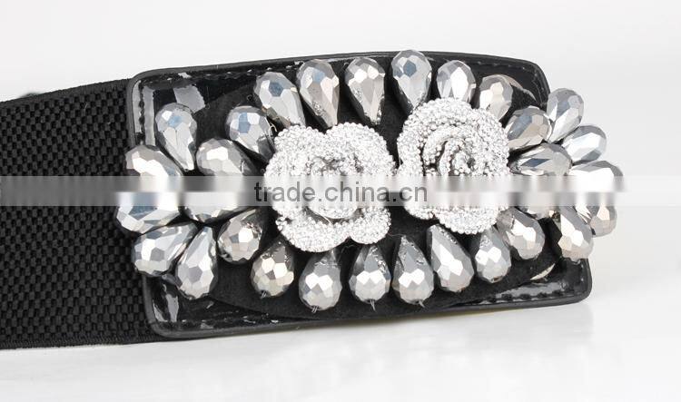 Flower Belt For Nobility,Snap Elastic Belt For Dresses SWF-W15062902