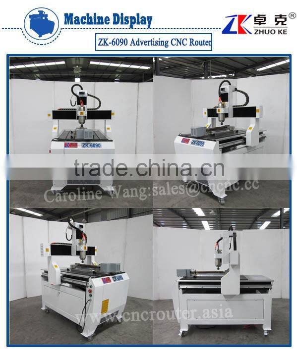 Unique Design 4 Axis Advertising CNC Engraving Machine ZK-6090 With 200MM Z-Axis