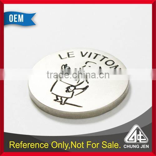 Wholesale bulk oem embossed laser euro supermarket trolley tokens