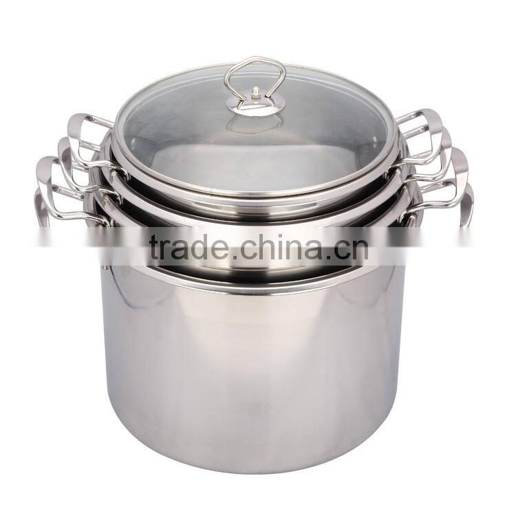 Hot-sale 8pcs Stainless Steel High Pot Soup Pot Stock Pot Kitchenware Set