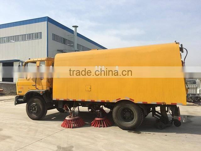 New arrival yellow color customized top sell dongfeng153 6cbm 6m3 garbage box street sweeper truck