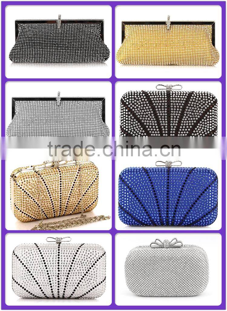 Metal frame clutch ladies' evening bag