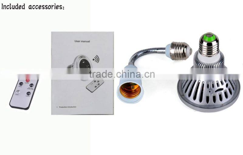Factory direct sales 720P E27 bulb DVR camera with remote control