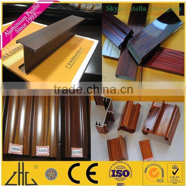 Wow!deco wood aluminium frame for door and window/aluminium pipe tubes wood color/imitation timber colour aluminium price per kg