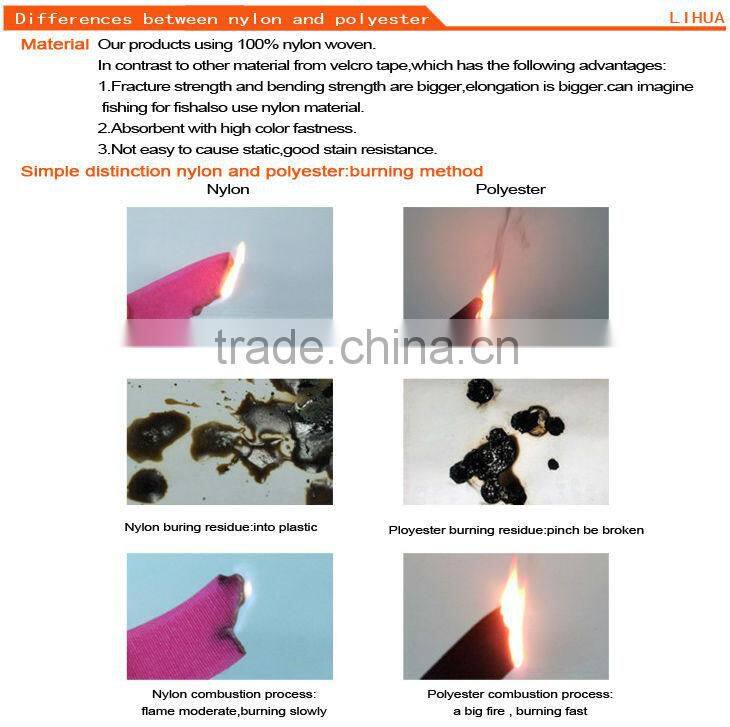 100% nylon colored sew -on hook and loop tape