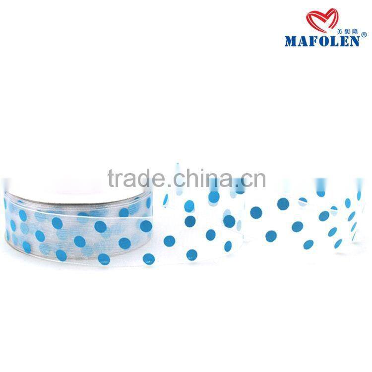 Cheap price 4cm custom printed dot wholesale deco poly mesh for dresses