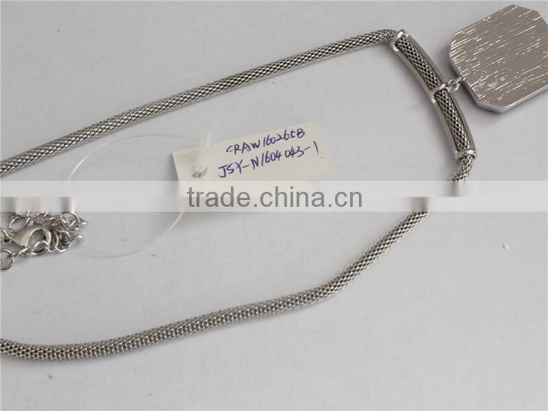 Women female fashion necklace new design 24k rhodium necklace for women