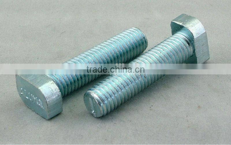 Galvanized or colorful full thread hex bolt , fastener hex bolt