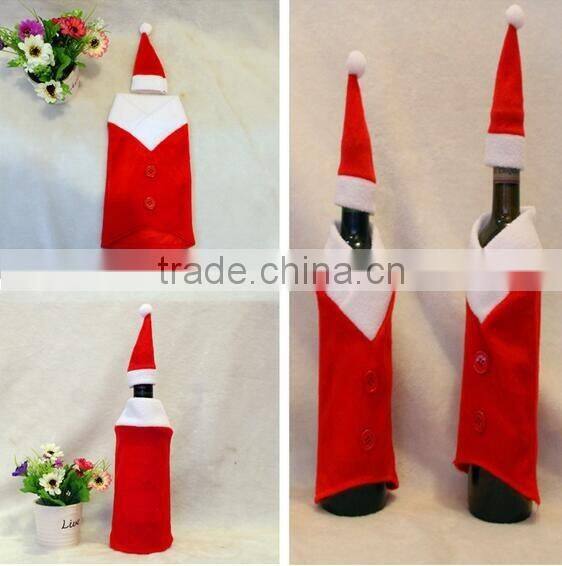 xmas gift wine bottle cover,christmas gift wine bottle sheath decorate wine ,bottle hat 13*24cm