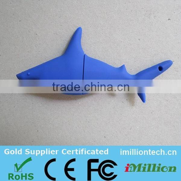 Custom 3D pvc shark usb stick 8gb