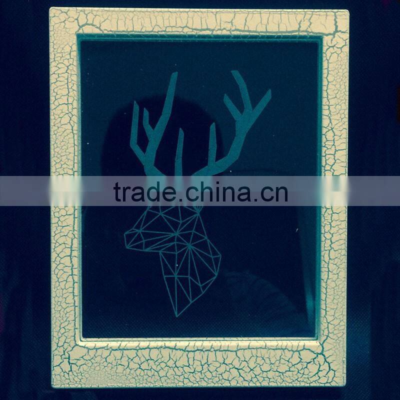 Creative Christmas Decoration Gift 3D Deer Photo Frame LED 7 Colors Flashing Desk Night Light