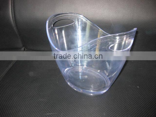 wholesale Double wall clear plastic ice bucket for beer