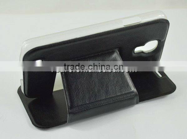 cool standable black pu leather flip case for nokia lumia 820 color is optional