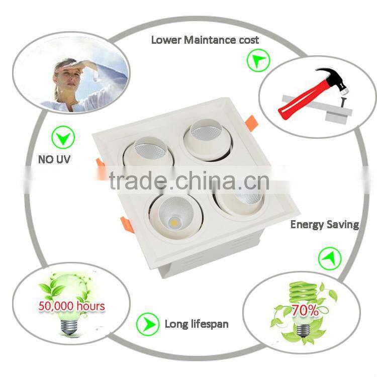 Gimble 4 heads Square LED COB Downlight