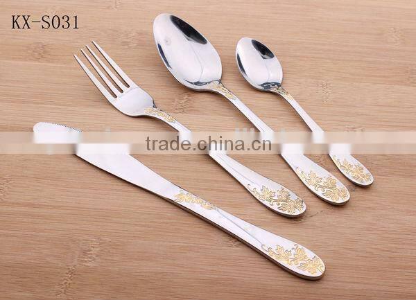 Gold-plated Handle Stainless Steel Flatware set
