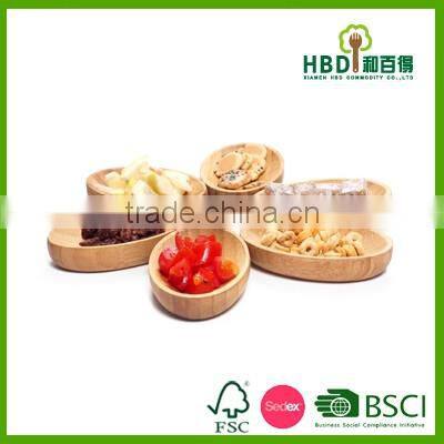 High quality wholesale bamboo wood serving plate set of 6