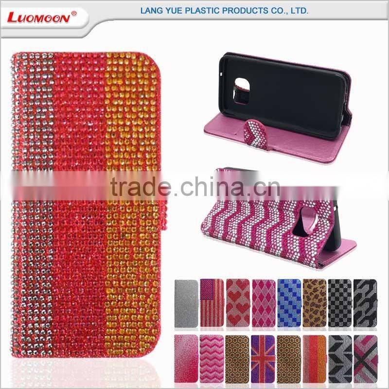 beauty diamond studded cell phone flip bling case for xiaomi mi5 case 1 2 3 4 5 6
