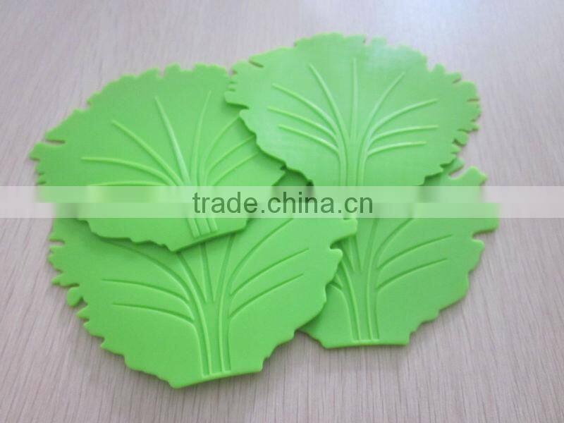 2014 new design Eco friendly food grade big tree leaf shaped baking silicone trivet,silicone placemat