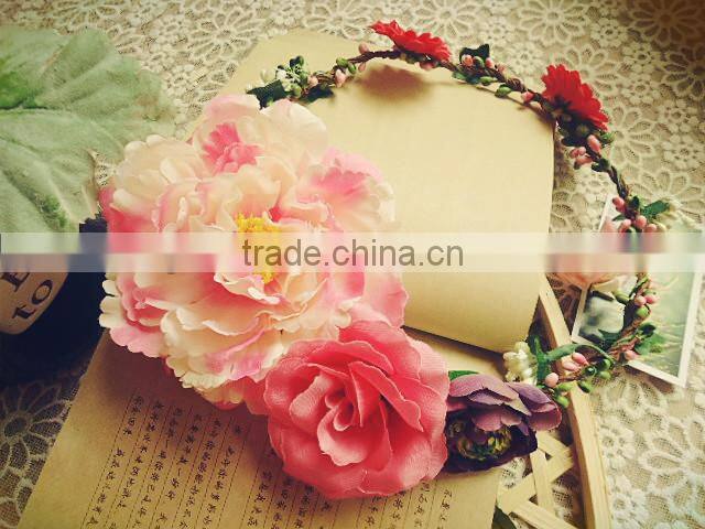 Big Artificial Peony Flower Head Wreath Wedding Flower Garland