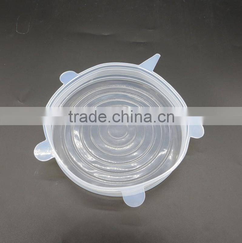 New Wholesale FDA food grade bpa free clear 6 sizes container replacement reusable as seen on tv silicone stretch lid
