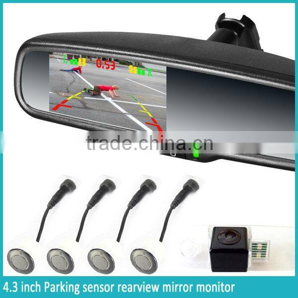4.3 inch digital parking sensor rearview mirror monitor with and camera economical mirror