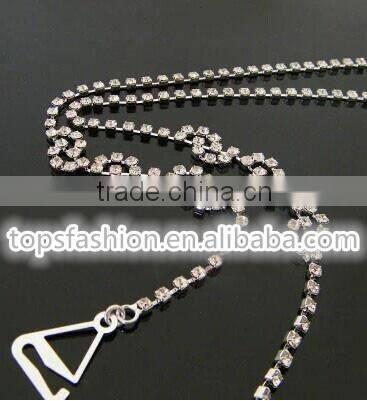 latest beautiful woman dresses chiffon gown with rhinestone strap