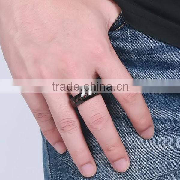 New Fashion Retro Fiber Tungsten Steel Ring