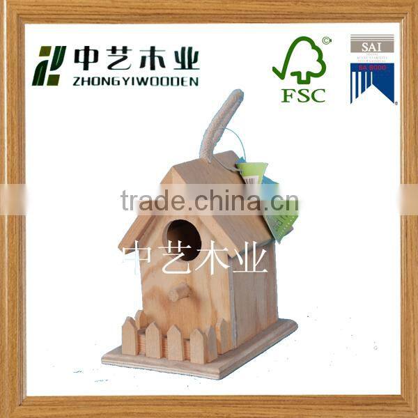 China suppliers FSC&SA8000 OEM garden pine christmas gift wooden animal garden bird house