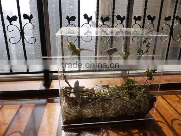 clear acrylic bird feeder cage