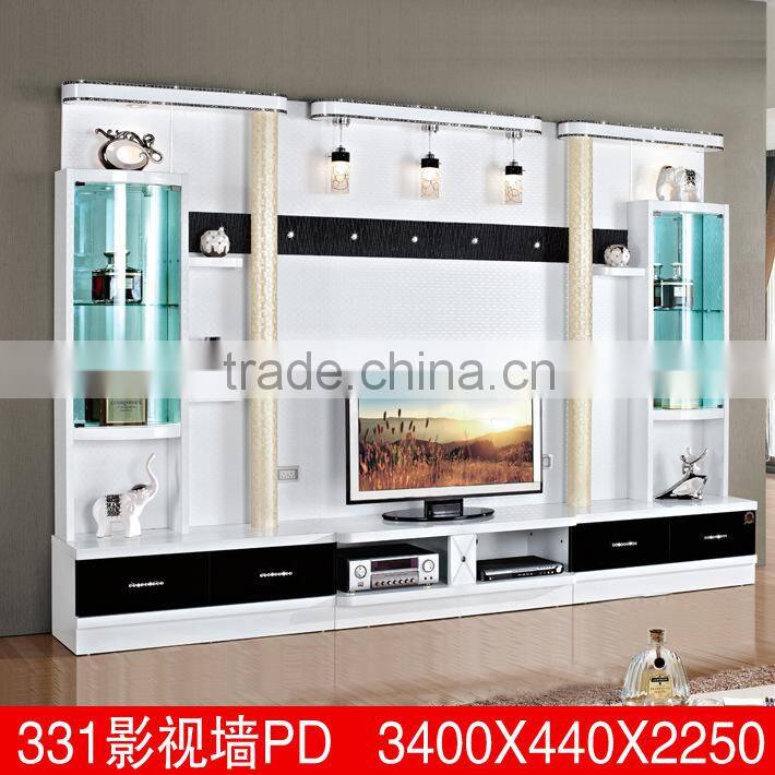 Latest design lcd tv wooden hall cabinets modern tv cabinet